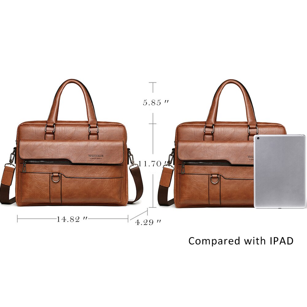 Loozykit herre koffertveske virksomhet kjent merke skinn skulder messenger bags kontor håndveske 13.3 tommers bærbar pc