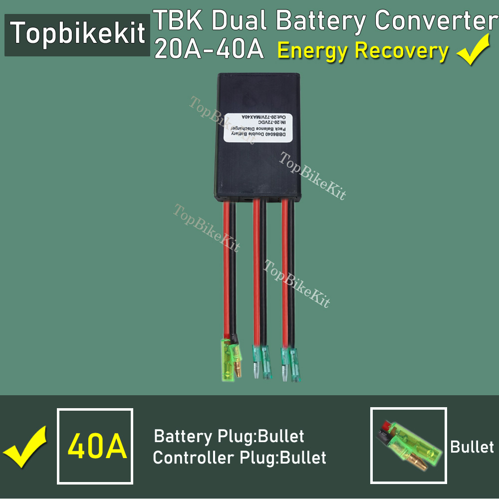 Ebike Dual Battery Parallel Module Dual Battery Discharge Converter Switcher 20V-72V 20A/30/40A Support Energy Recovery: Red