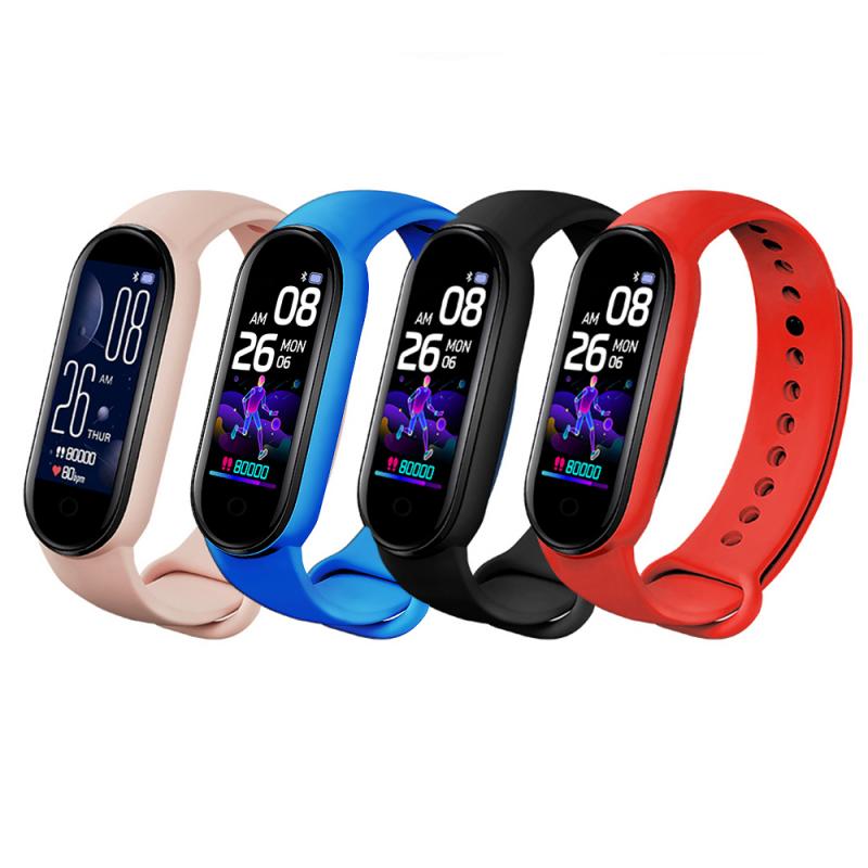 M5 smarta sportband fitness tracker stegräknare pulsmätare blodtrycksmätare bluetooth smartband armband stegräknare fitness