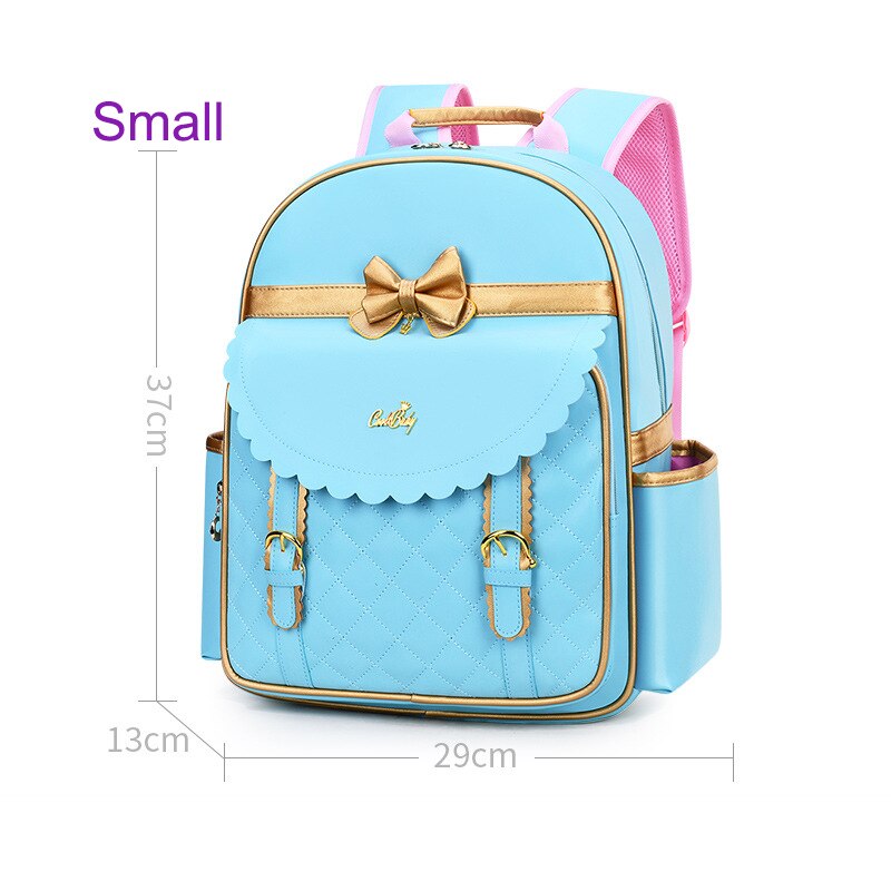 Ortopédico de la escuela primaria de los niños mochilas cartera para chicas encantadoras Grado 1-3-6-Mochila Infantil princesa Mochila: Blue Small