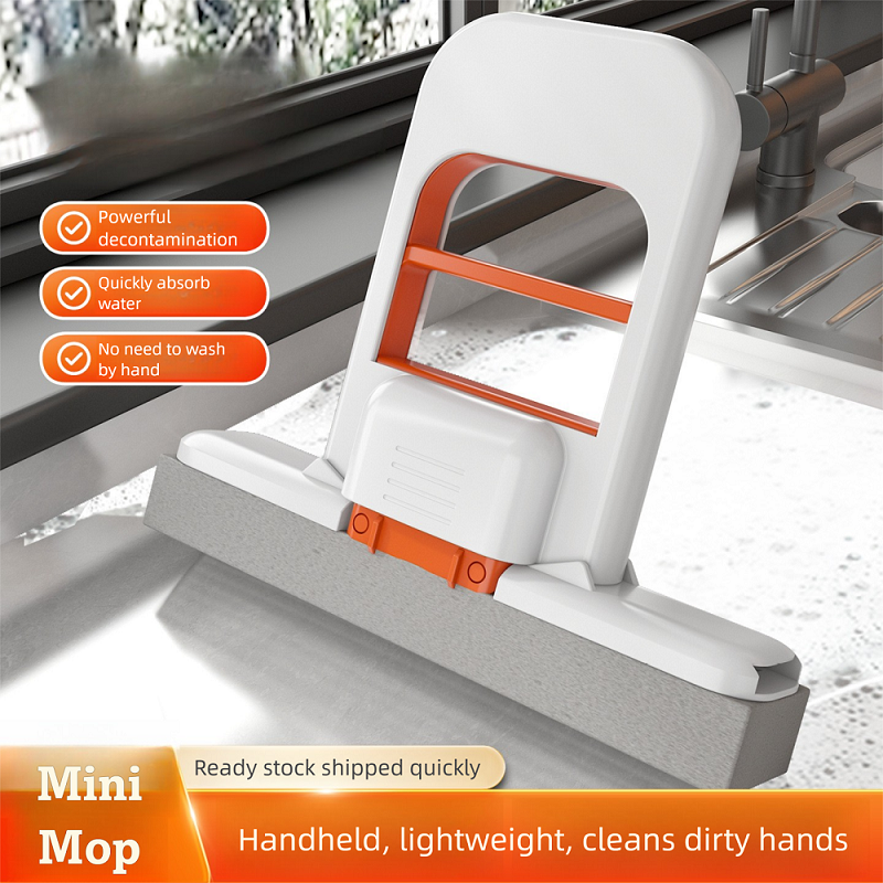 Mini-sponsmop Handvrije wasmoppen Mini draagbare superabsorberende dweil voor desktopvloer Badkamer Keuken Glas Autoreiniging