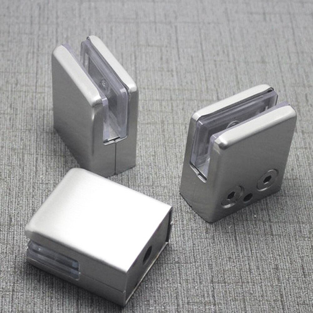 4Pcs Square Stainless Steel Clamps Bracket Holder for Glass Shelf Handrails