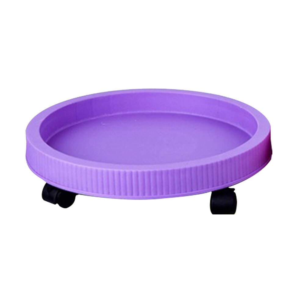 Removable Flower Pot Tray Round Plastic Tray Heavy Duty Flower Pot Rack Plant Caddy Rolling Potted Plant Stand Apr15: Purple