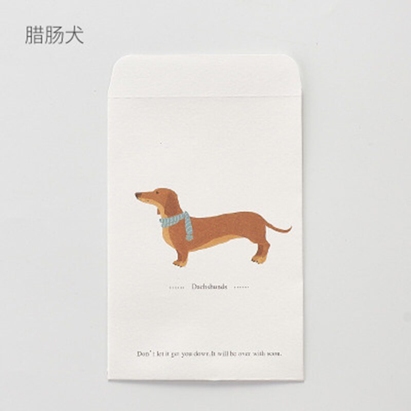 10 stk/sæt 16*11cm kawaii dyr sød hund mønster konvolutter til fest invitationer valentinsdag elskere besked kort: 6