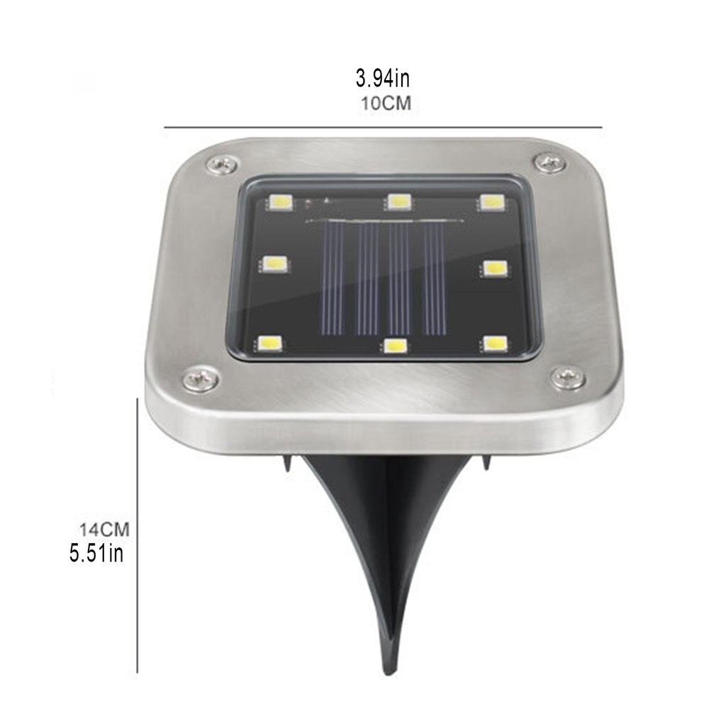 LED Square Solar Ground Light Outdoor Garden Path Floor Buried Lighting Lamp Garden Decking Yard Lawn Lamps