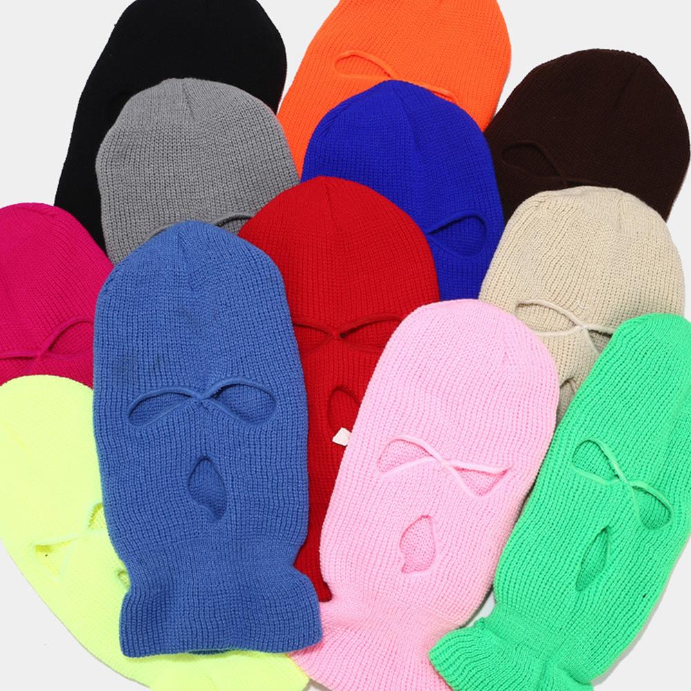 Unisex Cycling Face Mask 3 Holes Winter Neon Mask Cycling Mask Outdoor Halloween Caps Motorcycle Bicycle Ski Cycling Scarf Masks