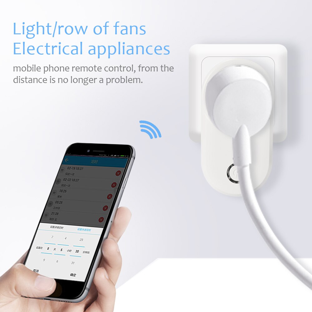 WiFi Intelligent Socket APP Wireless Home Timer 200V 10A Flame Retardant Appliance Controller Socket