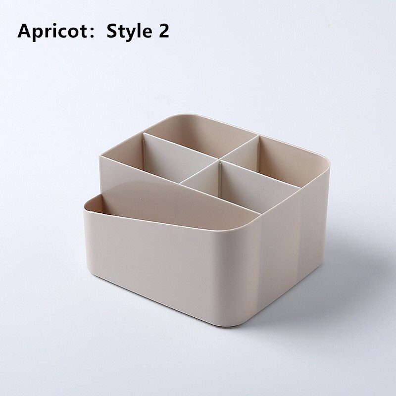 Multifunction Tissue Box Home Desktop Cosmetics Storage Case Remote Control Holder: Apricot Style 2