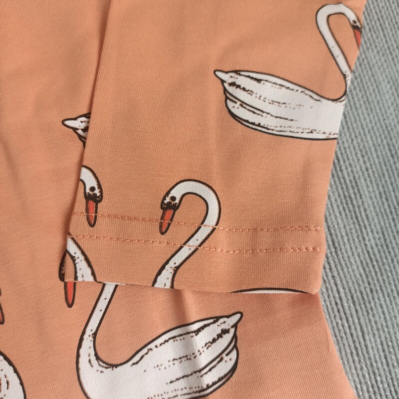 Lashojas Swans orange long-sleeve tee leggings for kids boys girls autumn winter