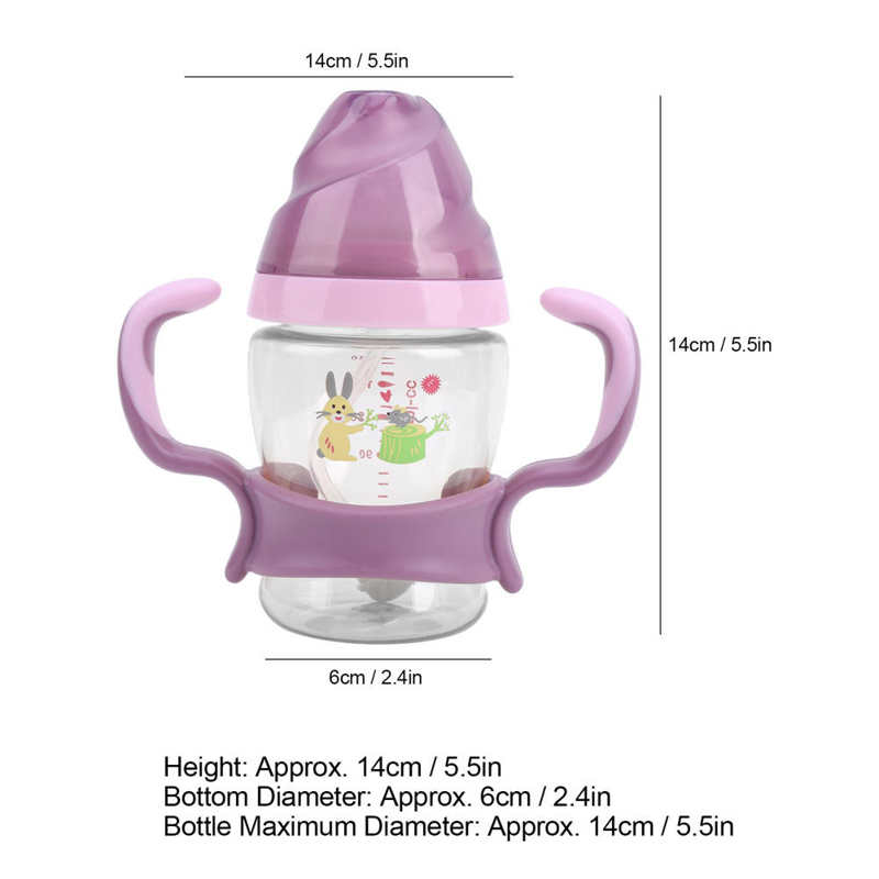 180ML Baby Milk Bottle Infant Feeder Portable Cute Baby Milk Bottle Wide Neck Anti-Impact Infant Feeding Bottle