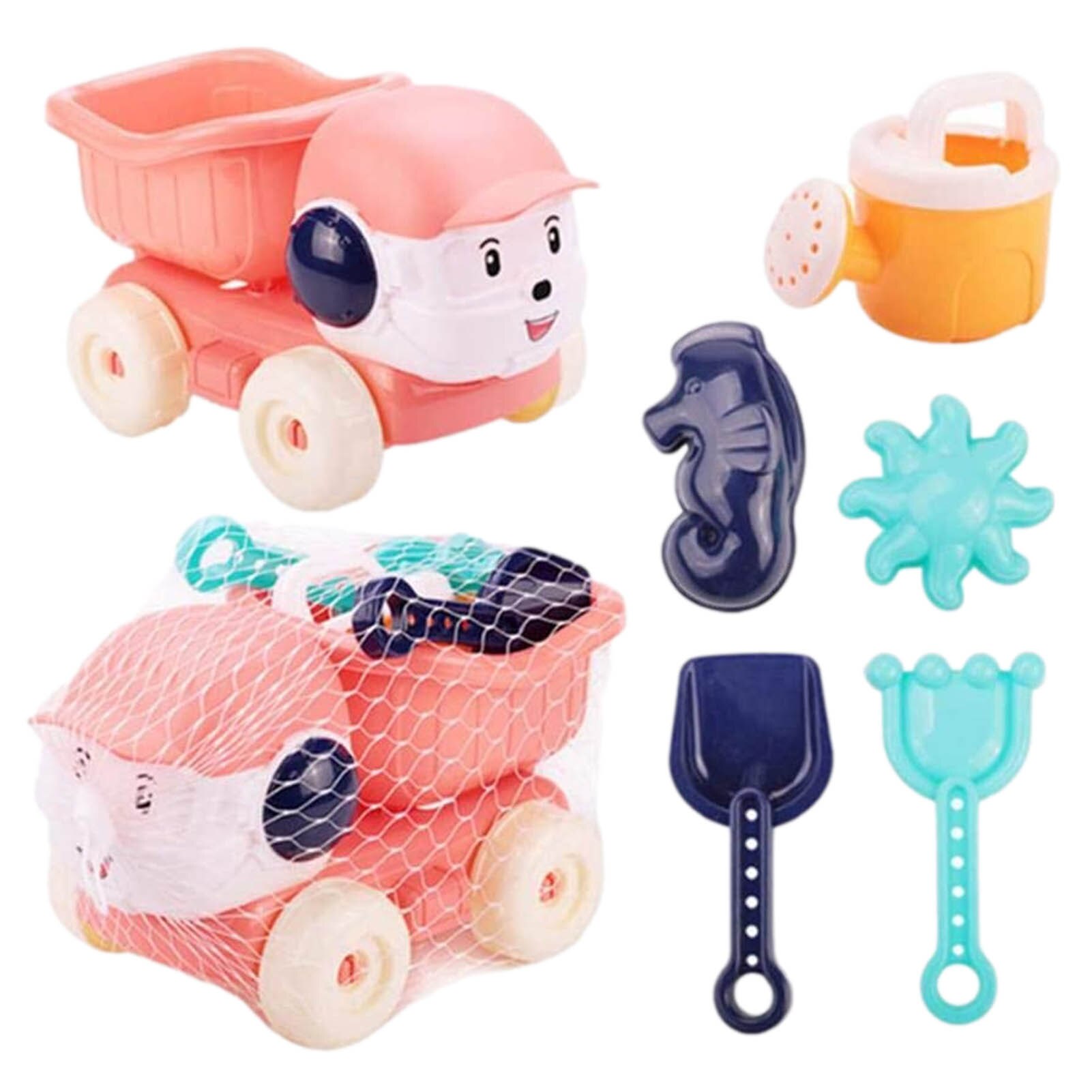 Kinderen Strand Zand Speelgoed Set Inclusief Puppy Atv, Zand Schop, Zandloper, Zand Hark, zand Speelgoed Voor Peuters Kinderen: Pink