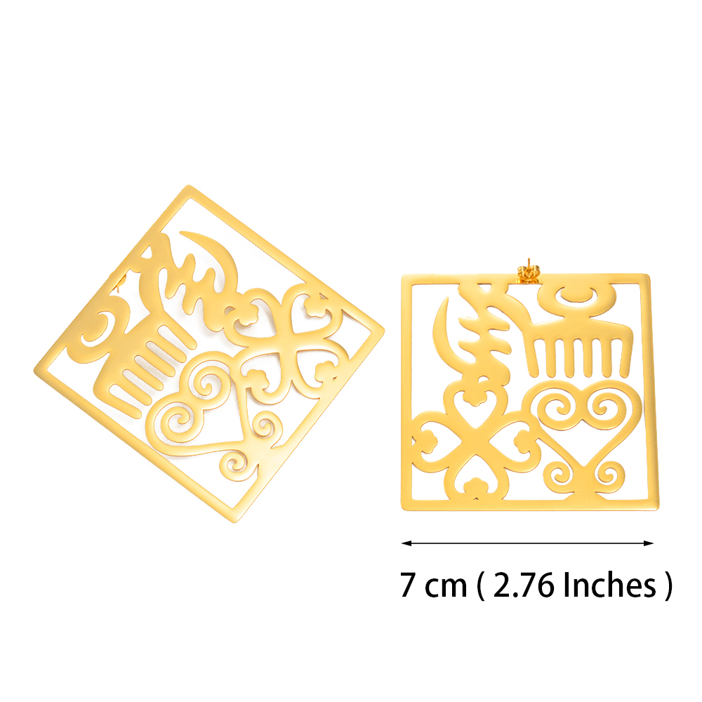 Anniyo 7CM Exaggerated Traditional Symbol Big Earrings African Ornaments Ancient Egyptian Jewelry Gye Symbol Ankara #320321