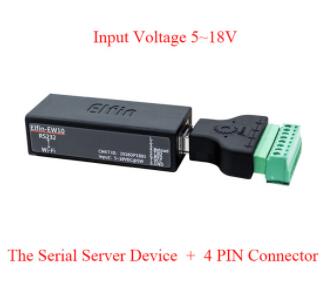 Serial Port RS232 to WiFi Converter Elfin-EW10 IOT for Data Transmission Support TCP/IP Telnet Modbus: 4 PIN connecter