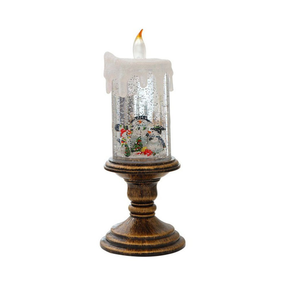 Kerst Kandelaar Lamp Led Kerst Kaars Decoratie Kerstman Kerst Tafel Ornamenten Nachtlampje: Marineblauw
