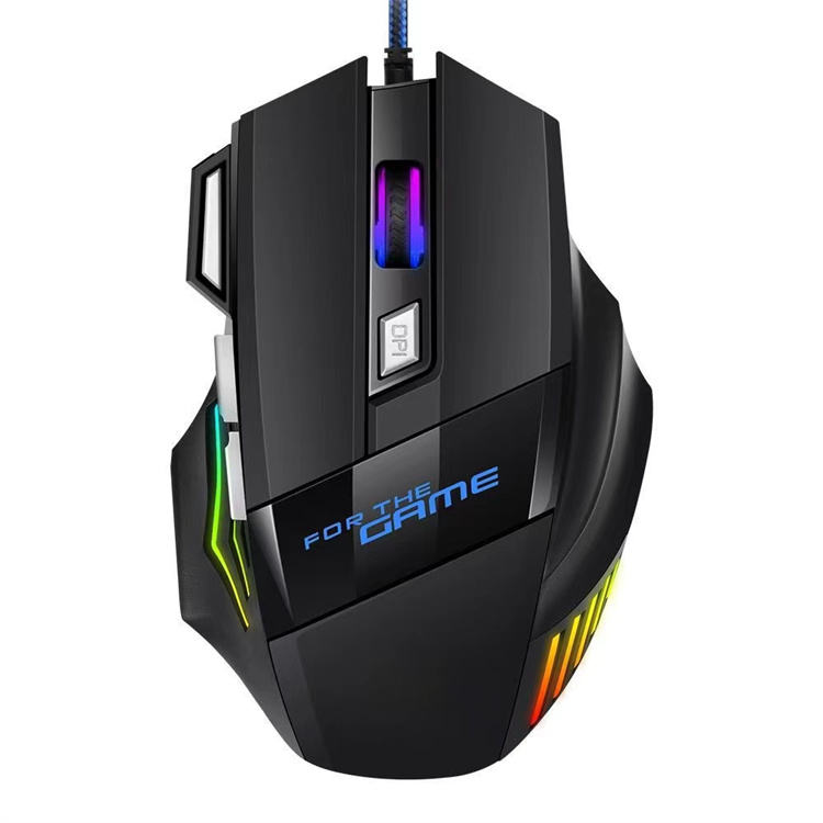 Mechaniczna przewodowa mysz do gier X8 7 klawiszy Przewodowa ergonomiczna mysz Podświetlana RGB Świecąca mysz USB 800/1200/1600/3200 Dpi Gaming Mouse: Default Title