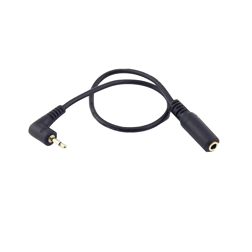 1szt 3,5 mm żeński stereofoniczny TRS do 2,5 mm mono TS męski wtyk zestaw słuchawkowy Aux Adapter do słuchawek Konwerter Złącze Kabel Czarny 25 cm
