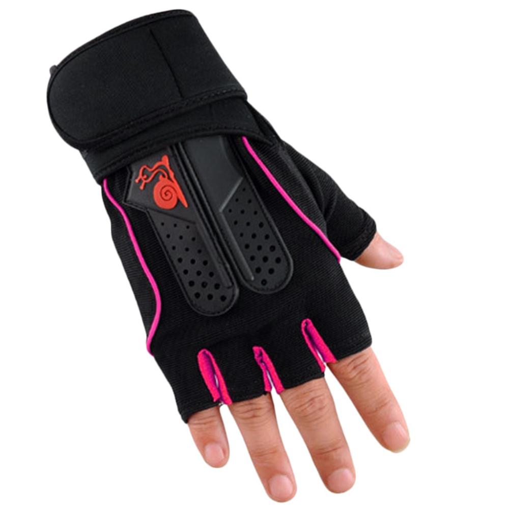 1 Paar Fietsen Handschoenen Fitness Exercise Training Gym Handschoenen Half Vinger Gewichtheffen Handschoenen Multifunctionele Mannen Vrouwen: pink / M