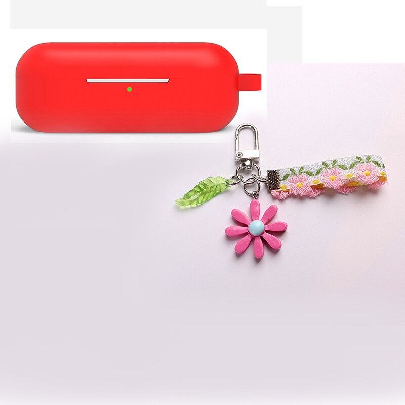 silicone funda honor flypods 3 case For Huawei Freebuds 3i honor flypods 3i case colorful flower keyring headphone case: B1