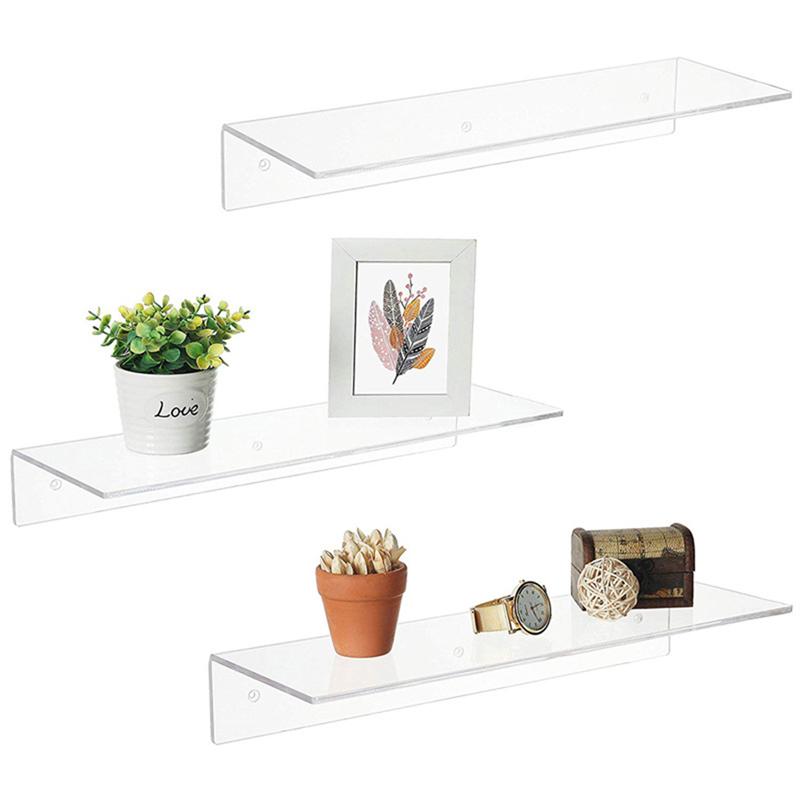 Transparant Acryl Opbergrek Muur Gemonteerde Plank Display Stand Desktop Organizer Houder voor Model Schoenen met Schroeven