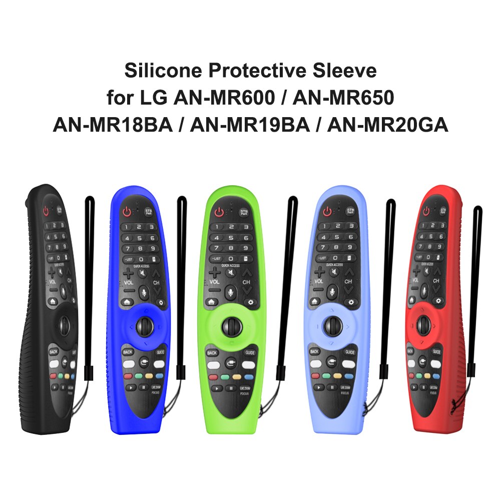 Silicone TV Remote Control Protector Cover for LG AN-MR600 AN-MR650 AN-MR18BA AN-MR19BA AN-MR20GA Protective Case with Lanyard