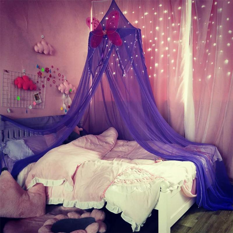 Children's Dome Mosquito Net Pink Bed Yarn European Hanging Princess Wind Bed Decorative Curtain Summer Baby Mosquito Supplies