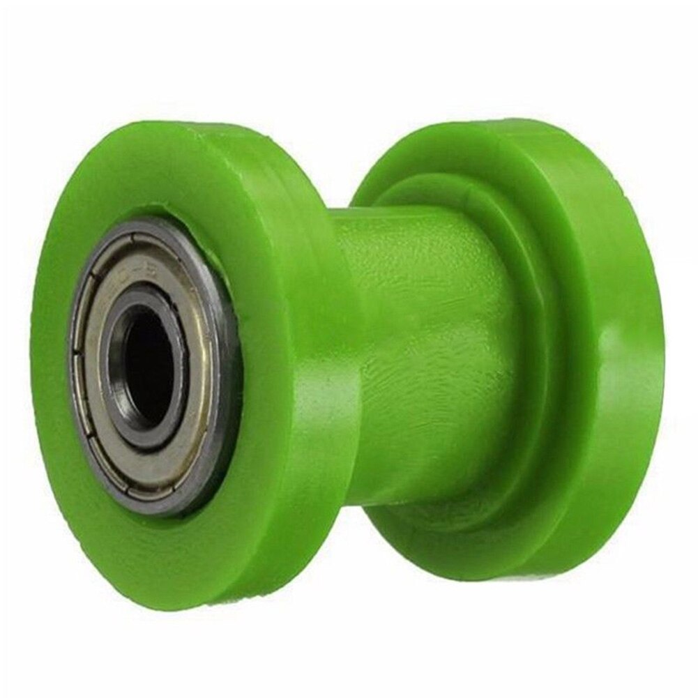8mm 10mm Tensioner Wheel Roller Bike Pit Dirt Motorcycle Guide Pulley Chain Slider: 8mm Green