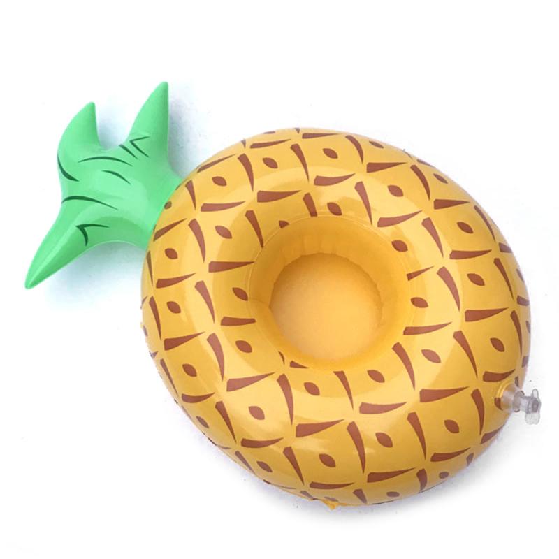 6 stilarter mini flydende kop oppustelige sjove legetøj kokosnød træ / gul and / pinapplecup holder swimmingpool flåder drikke indehavere: 01