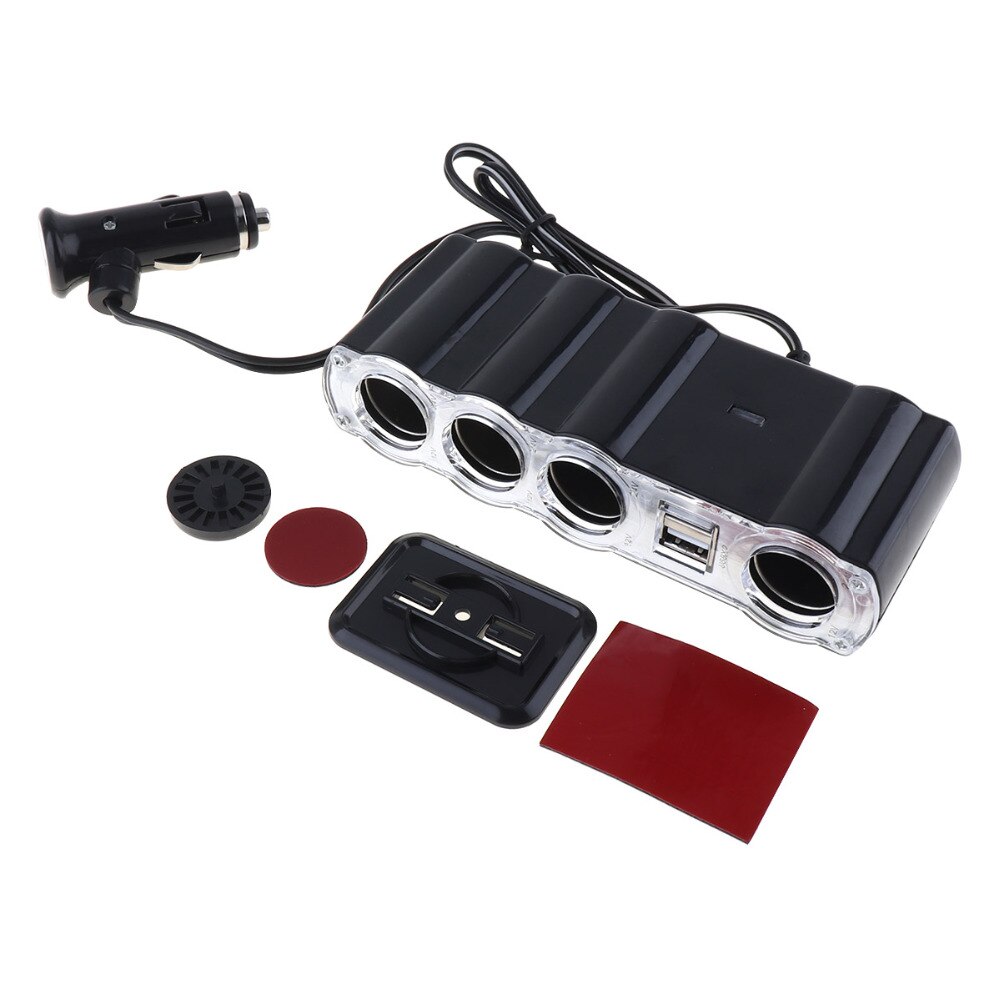 12V - 24V 4 Manier Multi Socket Autolader Voertuig Auto Sigarettenaansteker Splitter & Dual usb-poorten Plug Adapter