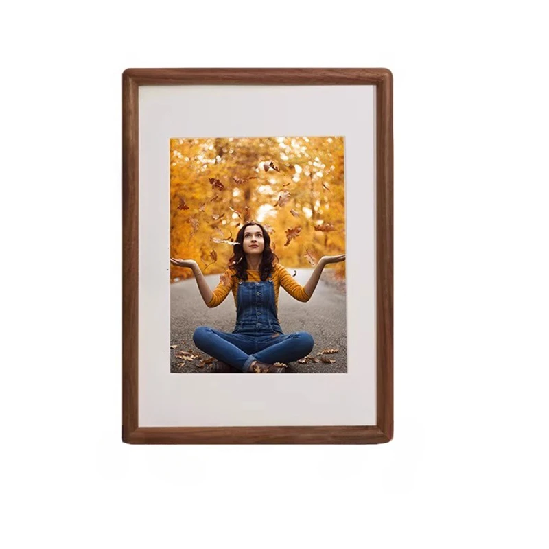 Marco de fotos moderno de madera maciza, de articulación de mortaja y espiga, Mini marco de fotos avanzado, decoración del hogar para pared de habitación, Porta Retrato FYPF