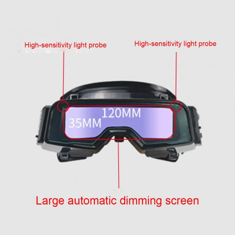 Welding Goggle Glasses Scratch Proof Auto Darkening Adjustable Strap Eye Protection Assemblable Welding Goggles