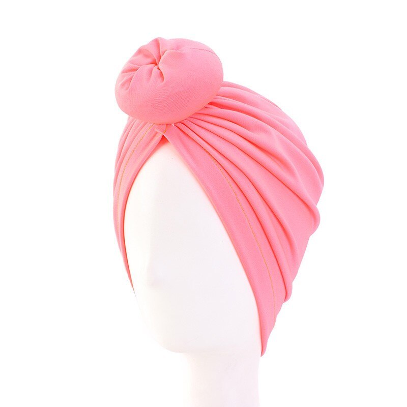Turban africain en coton avec nœud, Bandana, foulard pour femmes, chapeau à Vortex, bonnet de chimio, accessoires pour cheveux, couvre-chef arabes musulmans: Light Red