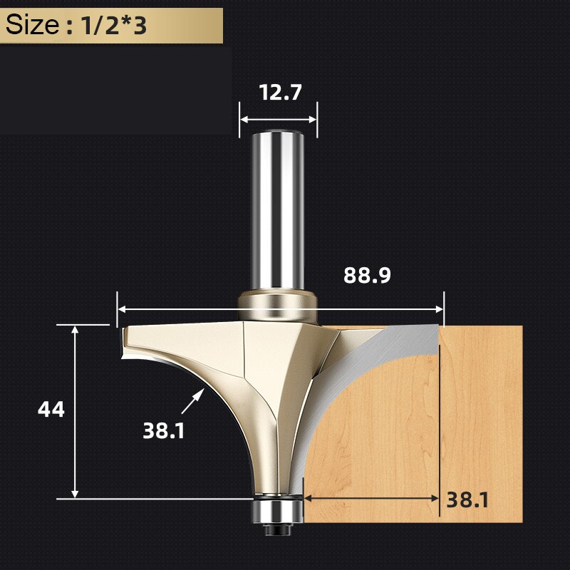 Carbide Corner Round Over Router Bit with Bearing for Wood Tungsten Carbide Milling Cutter CNC End Mill Woodworking Tool Cutters: Y00332