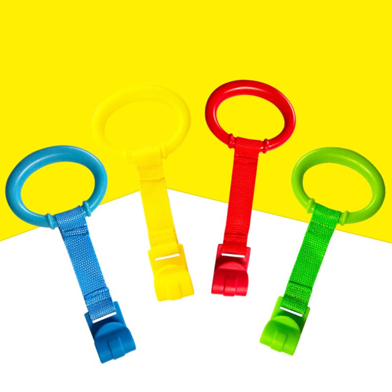 Anillo auxiliar de pie para cuna, gancho de colores para entrenamiento de equilibrio, 4 ganchos de colores, para juego de cama, juguetes para bebé, gancho Universal para cama de bebé