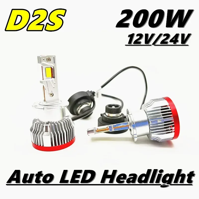 D2H bombillas LED para faros de coche D2S D4S potente 200W 20000LM Kit reemplazable Xeon LED Plug & Play 12V H1 H7 H4 H11 bombilla para faros de coche: YELLOW