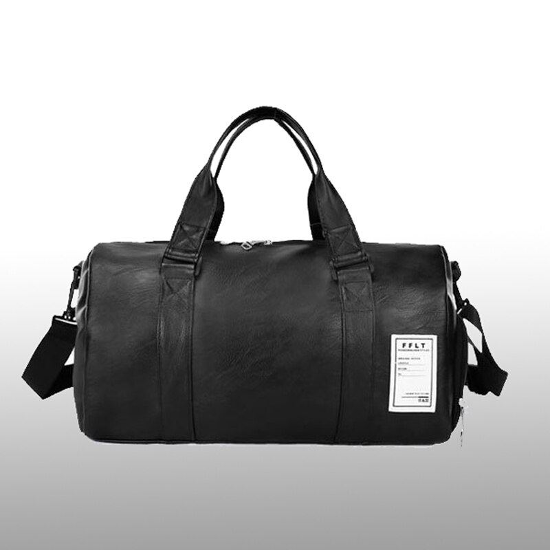 Travel Bag Women black PU Leather Gym Bags Hand Luggage For Men Duffle Bag