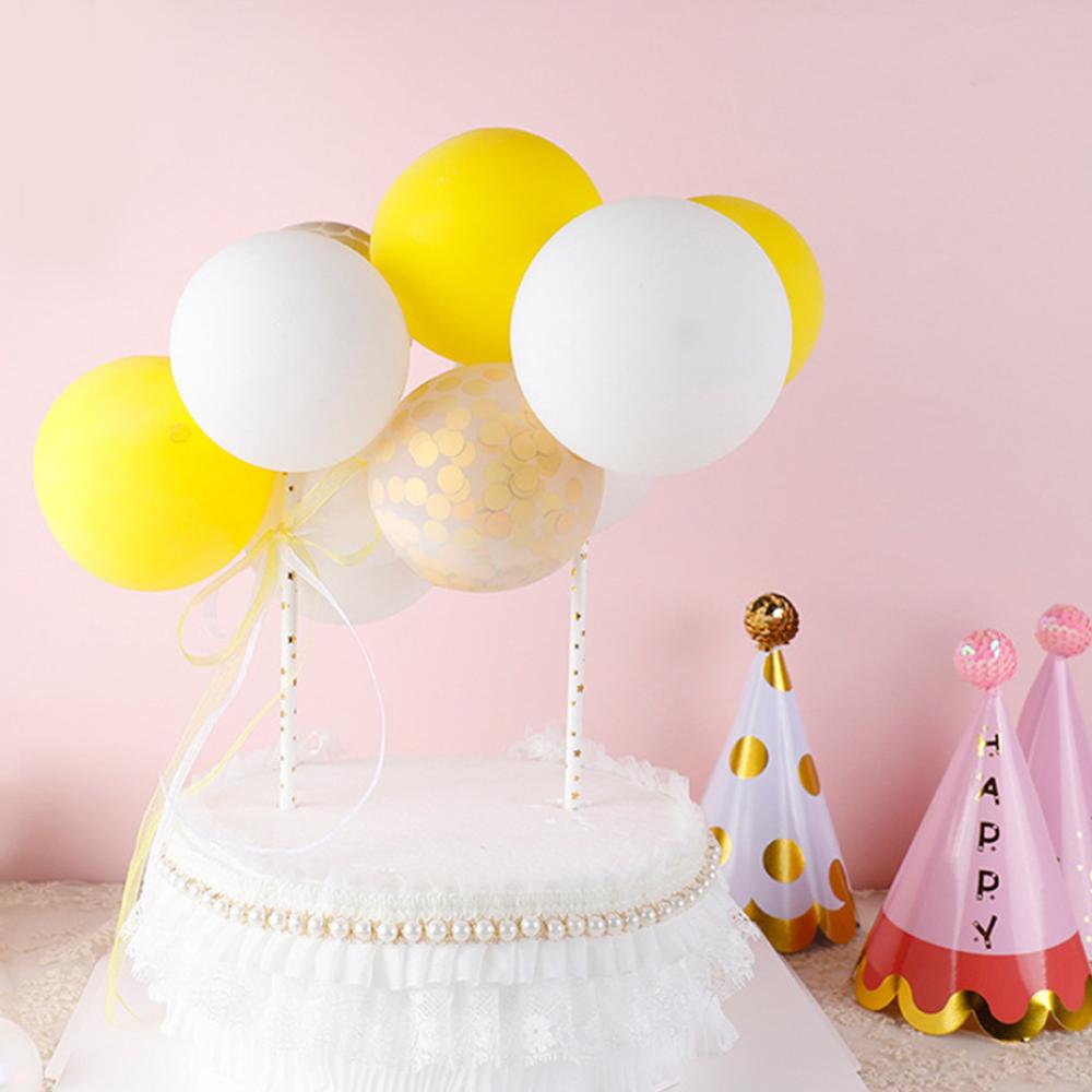 14 Stks/pak 5Inch Ballon Cake Topper Cloud Vorm Confetti Ballon Cake Topper Ballonnen Voor Verjaardag Baby Shower Wedding Decor