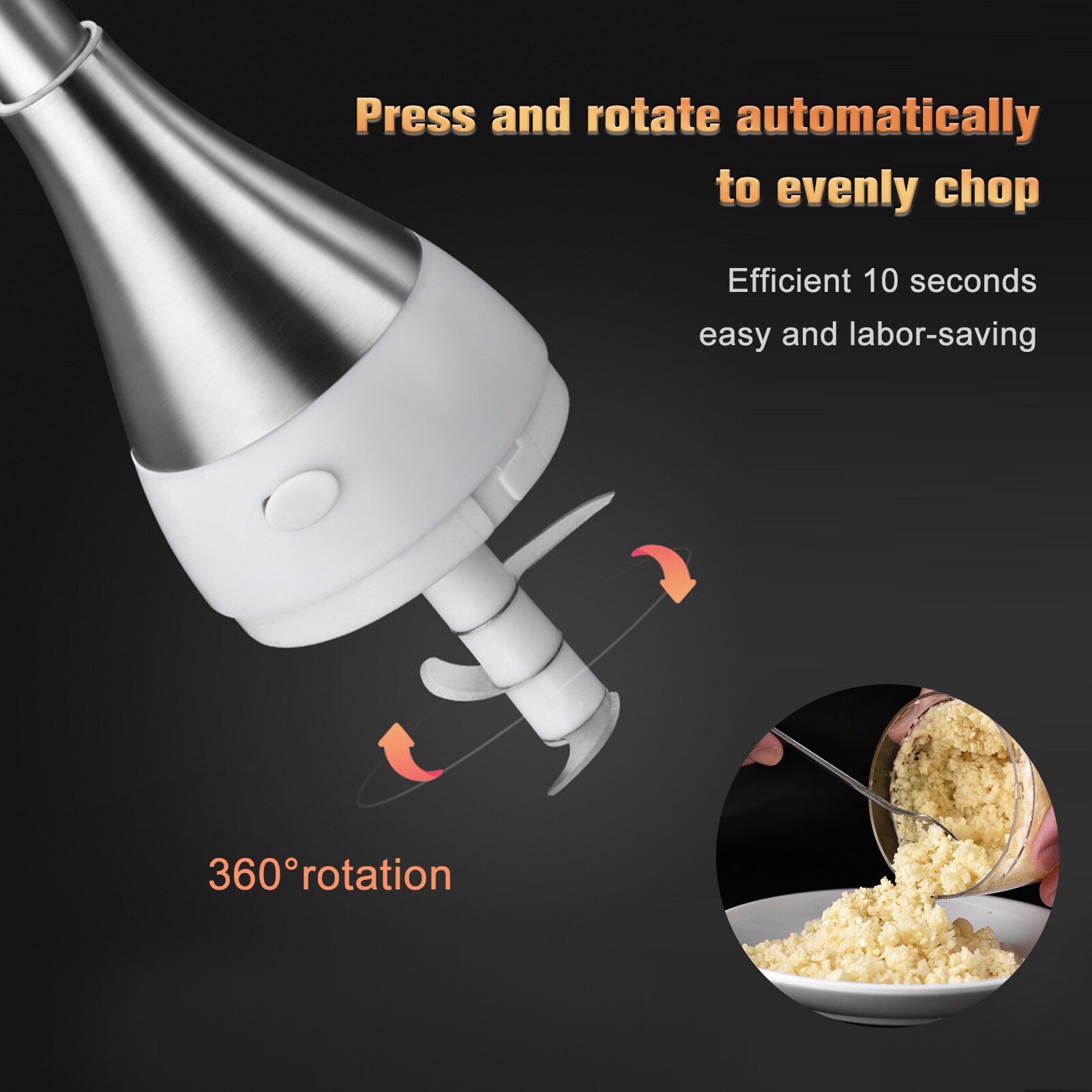 Manual Food Chopper Manual Garlic Onion Chopper Portable Mini Chopper with Three Blades Hand Press Vegetable Processor for Onion