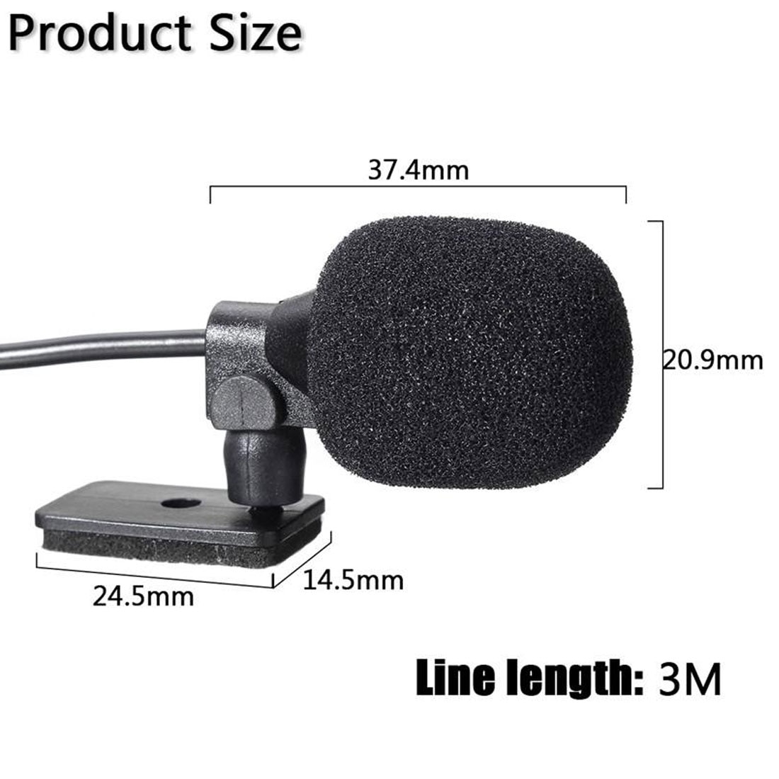 2.5 Mm/3.5 Mm 3M Lengte Bluetooth Externe Microfoon Met Radio Ontvanger Voor Pioneer Stereos