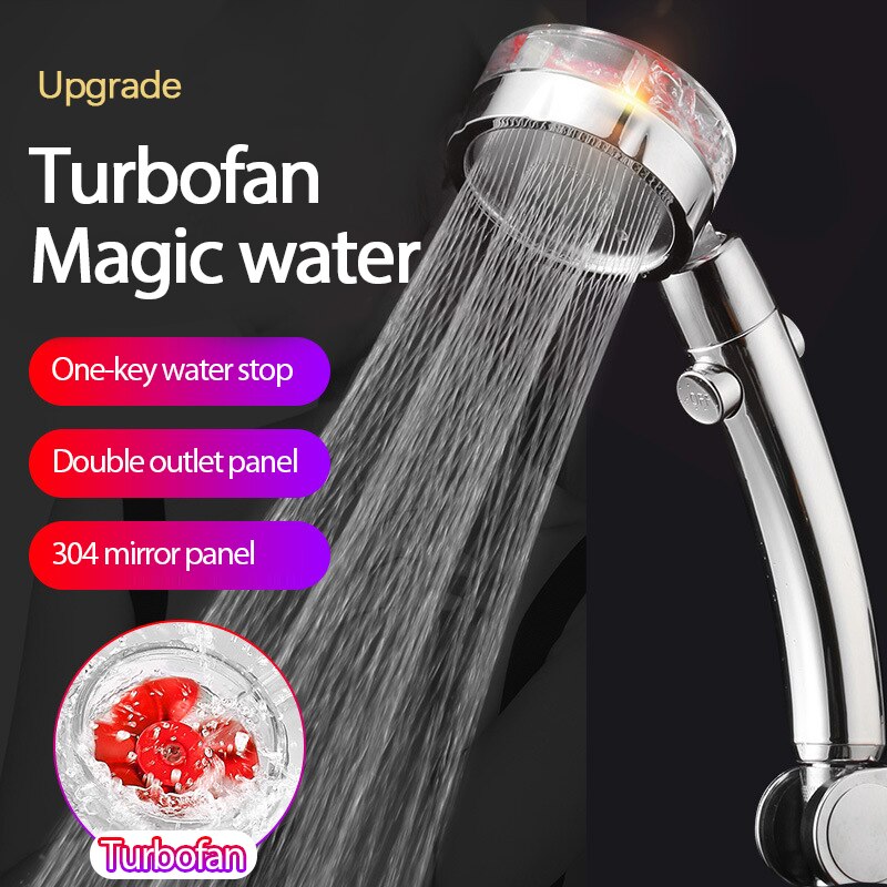 High Pressure Water Saving Spray Shower Head 360 Rotated Rainfall Shower Head Bathroom Hand-held Pressurized Massage Shower Head