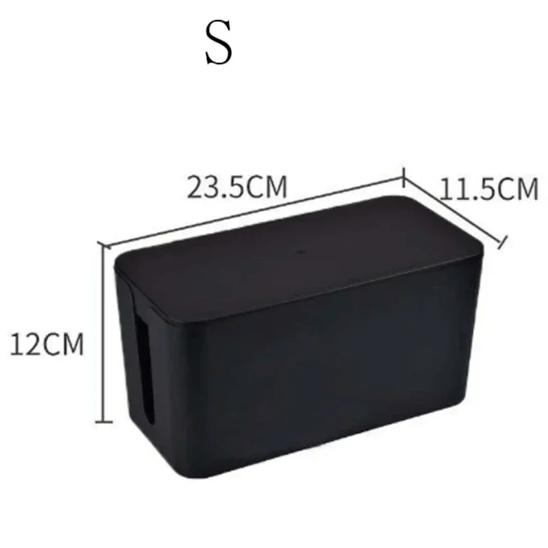 Caja de almacenamiento de cables, caja de almacenamiento de regleta de alimentación de escritorio, caja de almacenamiento de enchufe a prueba de polvo, caja de cables para el hogar, organizador de cables de gestión de cables: Rojo