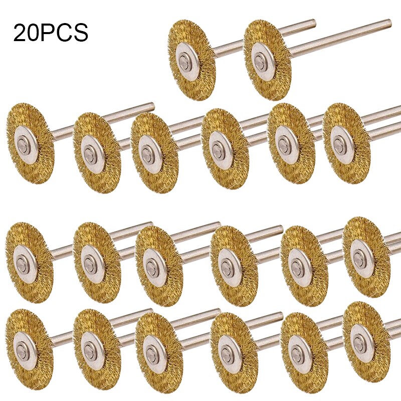 45/20 Uds cepillo de latón alambre de acero ruedas cepillos taladro pulido rotativo de herramientas Dremel herramientas rotativas de Metal de cepillo: 3