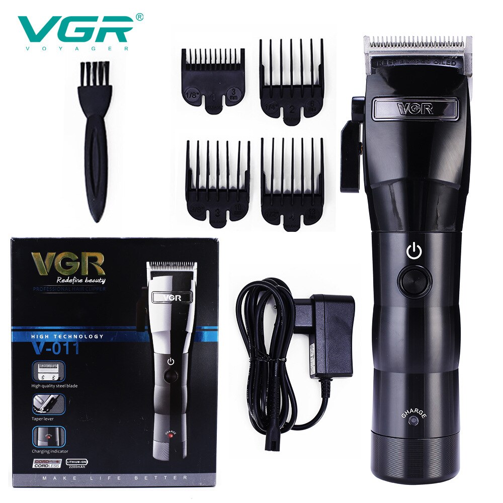 Cortadora de pelo eléctrica VGR, cortadora de pelo de Metal, cortadora de pelo lavable, máquina de pelo con cabezal de aceite, máquina de pelo de carga rápida recargable