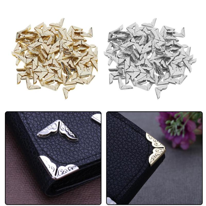 Protecteurs d'angle de livre en métal, 100 pièces, tons de livre, Scrapbooking, Albums, coin de carte, fichiers, Menus, chemises, coins métalliques