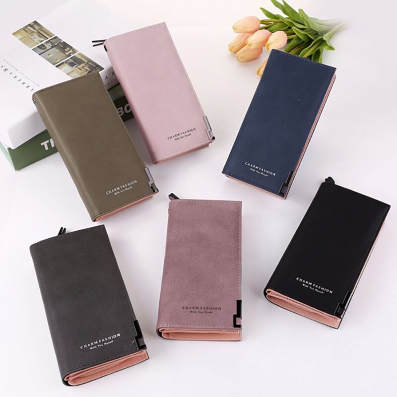 Verkoop merk portemonnee dames scrub leren dames handtassen dames clutch portemonnee lange dames portemonnee carteira feminina