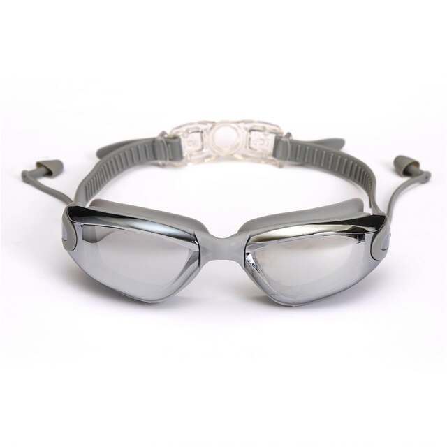 Swimming Goggles swimming glasses with earplugs Nose clip Electroplate Waterproof Silicone очки для плавания adluts: 04