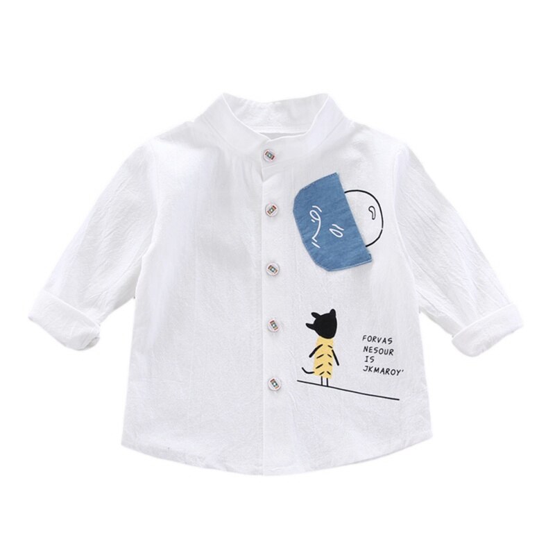 Kids Shirts Kleding Voor Kleding Kids Top Lange Mouwen Jongens Shirts 1Pcs Kinderen Jongens Shirts Katoen effen: B / 3-4T