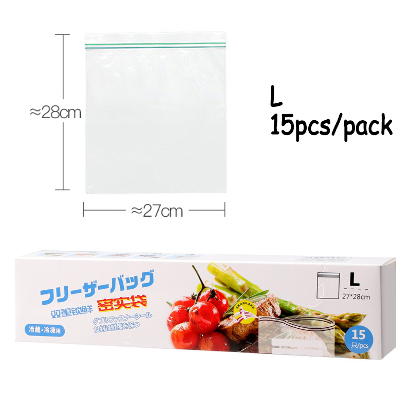 15-30PCS Silicone Food Storage Bag Reusable Fresh-keeping Bag Fruit And Vegetable Sealed Freezer Bag Leakproof Food Ziplock Bag: 10 pieces