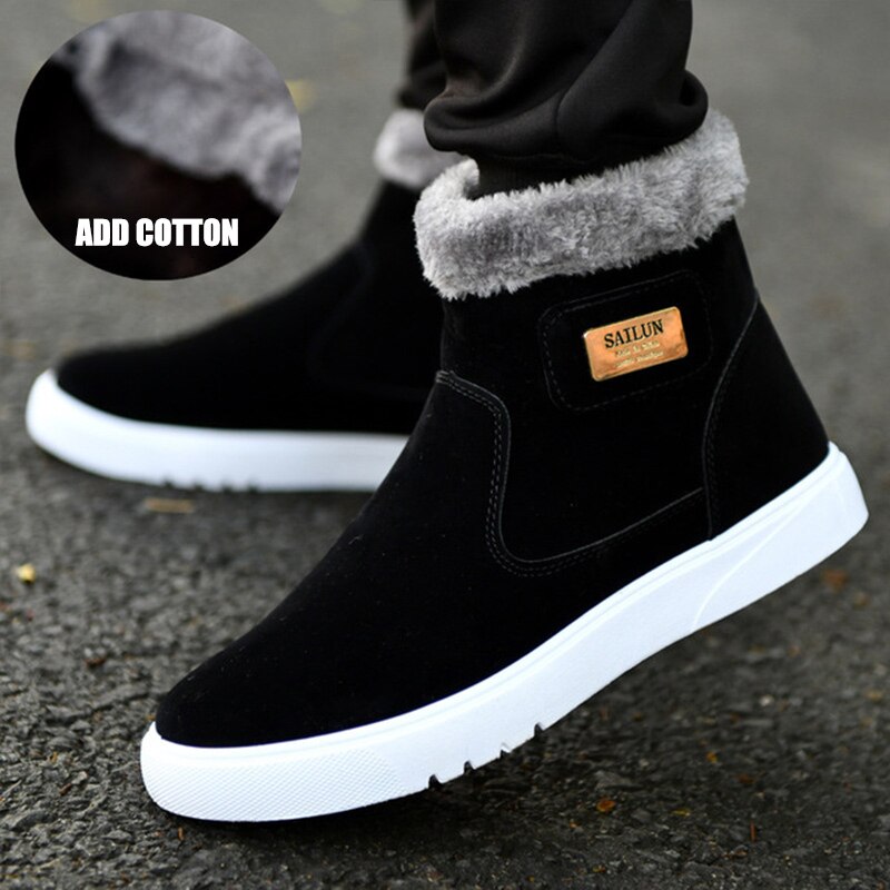 Dikke Warme Mannen Laarzen Schoenen Mannen Winter Snowboots High-Top Mannen Casual Schoenen Met Bont Plus fluwelen Enkellaars Mannelijke