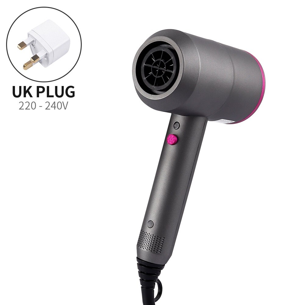 2000W Strong Wind Power Electric Hair Dryer &Cold Wind Negative Ionic With 3 Type Air Collecting Nozzles Dryer: UK plug