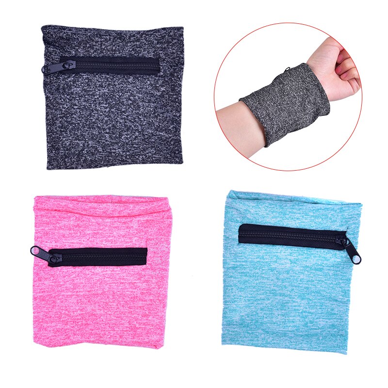 Håndled pung pose håndledsstøtte lomme armbånd badminton tennis svedbånd fitnesscenter cykling løb telefon armbånd taske